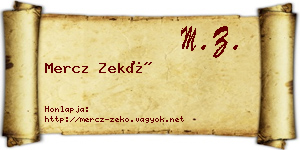 Mercz Zekő névjegykártya